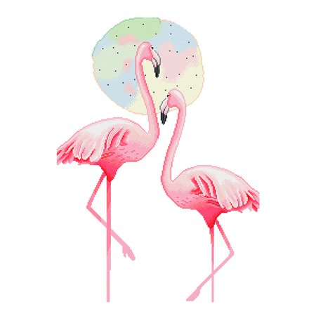 Pink Animal 3 Strands 11CT Stamped Fabric Cross Stitch DIY Kit (Birds 4081)