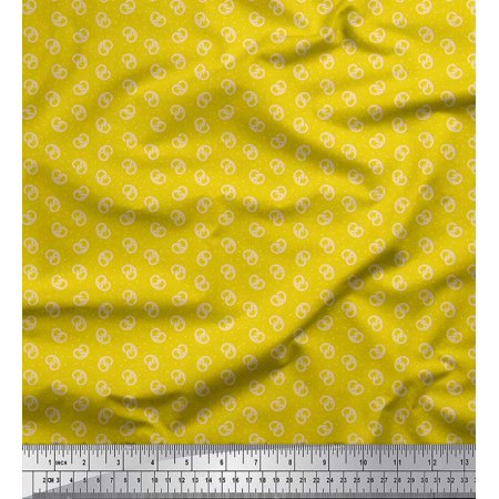 Soimoi Cotton Poplin Fabric Dot & Pretzels Food Decor Fabric Printed Yard 42 Inch Wide