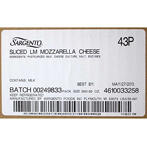 Sargento Sliced Mozzarella Cheese, 19.8 Ounce -- 12 per Case. thumbnail