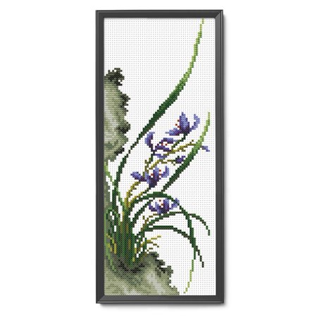 FONTA Flowers 11CT Stamped Cross Stitch Kits Needlework Embroidery (0049 Orchid)