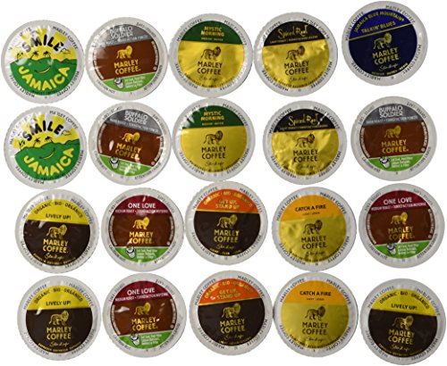 20 Cup Marley Coffee® Sampler! 9 Flavors! Spiced Root Rum, Jamaica Blue Mountain, Mystic Morning, Catch a Fire & Buffalo Soldier, One Love, Get up thumbnail