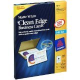 Avery 8875 - Clean Edge Business Cards, Inkjet, White - 500 Cards