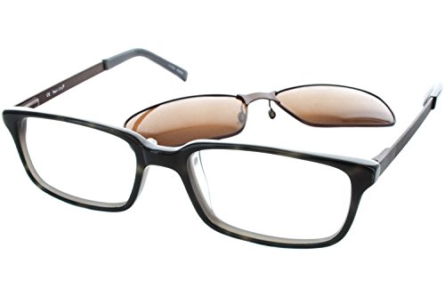MAGIC CLIP Eyeglasses M 414 Brown Tortoise Gray 53MM