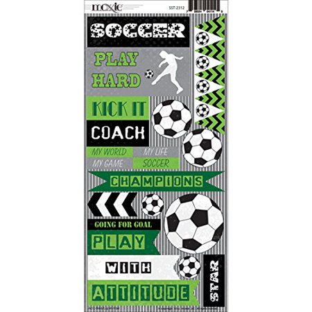 SST-2312 Soccer Star Cardstock Stickers  Multicolor  Perfect for All Your Paper Crafting Projects by Moxxie