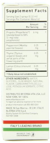 Erba Vita Propolis EVSP Throat Spray, 0.68 Fluid Ounce