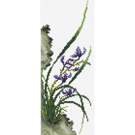 Flowers 11CT Stamped Cross Stitch Kits Needlework Embroidery (0049 Orchid)
