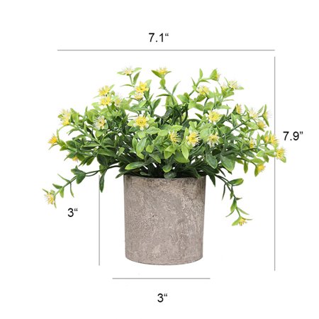 Goory Wedding Decor Greenery Bouquets Faux Flower Non-fading Planter Shrubs Bushes Plastic Pants Gypsophila Parties Artificial Flowers Yellow Bean Gra