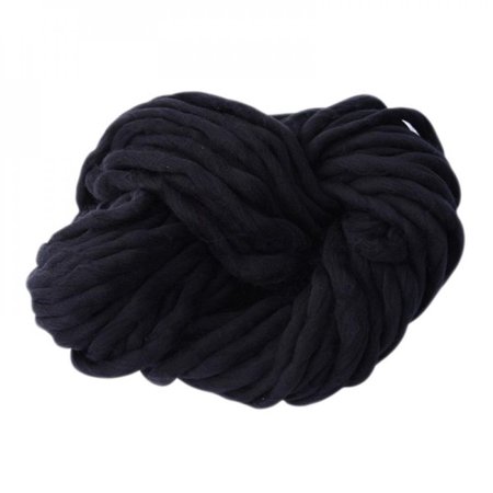 MEROTABLE Super Bulky Arm Knitting Wool Yarn for DIY Knitting/crochet/carpet/hats Black
