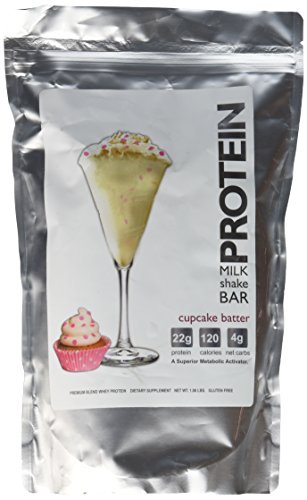 Protein Milkshake Low Carb Protein Powder - Cupcake Batter 100% Premium Whey Protein, 15 Servings - 1LB