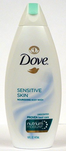 Dove Sensitive Skin Nourishing Body Wash with Nutrium Moisture, 16 Oz (Pack of 3)