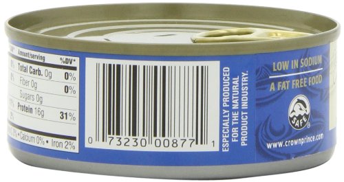 12 Pack : Crown Prince Natural Chunk Light Tongol Tuna in Spring Water, No Salt Added, 5 Ounce Cans thumbnail