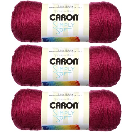Caron Simply Soft Yarn Solids (3-Pack) Fuchsia H97003-9764  Price Is for 3 Skeins of Caron Simply Soft Yarn Solids Fuchsia H97003-9764 (UPC..  by Visi