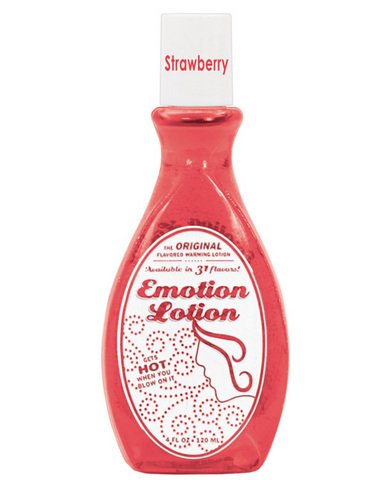 Edible Water Basesd Original Flavored Warming Massage Oil STRAWBERRY by Emotion Lotion 4oz thumbnail