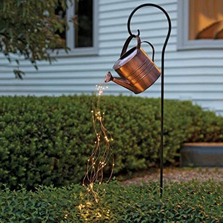 Watering Can LED String Light  Pouring Out Starry Fairy Night Light for Yard Garden Path Art Lamp Lights -Button Battery Powered