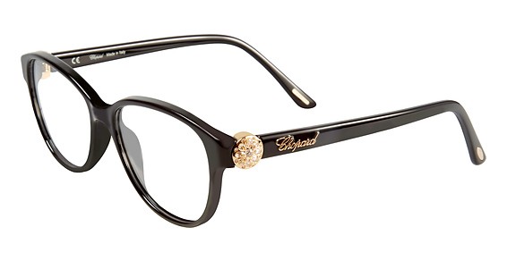 Chopard VCH160S 0700 Womens Shiny Black/Gold 53 Mm Eyeglasses - Shiny Black/Gold