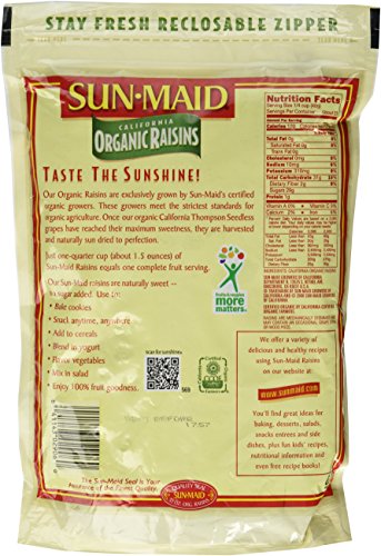 2 LBS Organic Sun Dried California Raisins (1 Resealable Bag) by Sun Maid