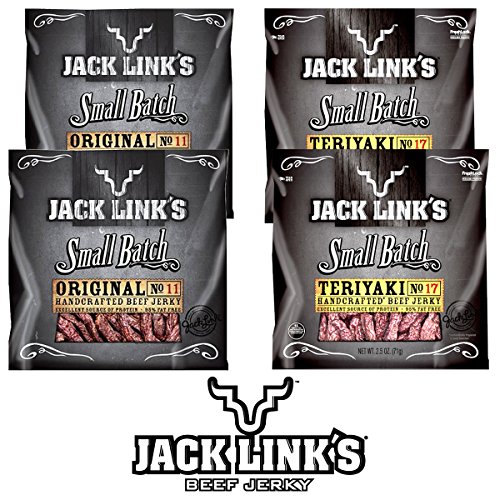 4 Bags Jack Link's Premium Small Batch Beef Jerky 2 Original & 2 Teriyaki 2.5oz