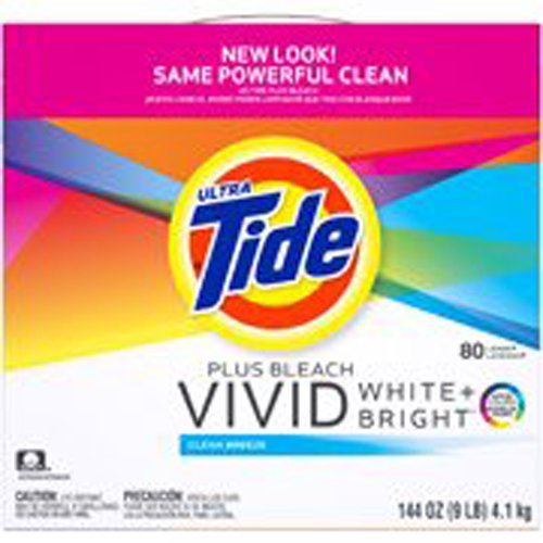 Ultra Tide Plus Bleach Vivid White + Bright Clean Breeze Powder Laundry Detergent, 114 Oz