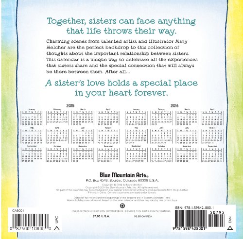 Blue Mountain Arts 2015 Mini Wall Calendar, Sisters, Illustrated by Mary Melcher (CA8001) thumbnail