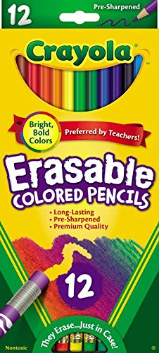 12 Count Crayola Erasable Colored Pencils Sharpened School Supplies (Pack of 3)