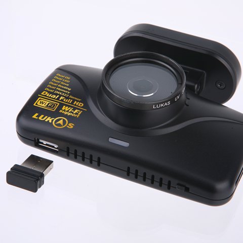 Lukas Lk-7950 WD FHD & FHD Wi-Fi Smart 2ch Dash Cam with GPS (8GB+8GB=16GB) thumbnail
