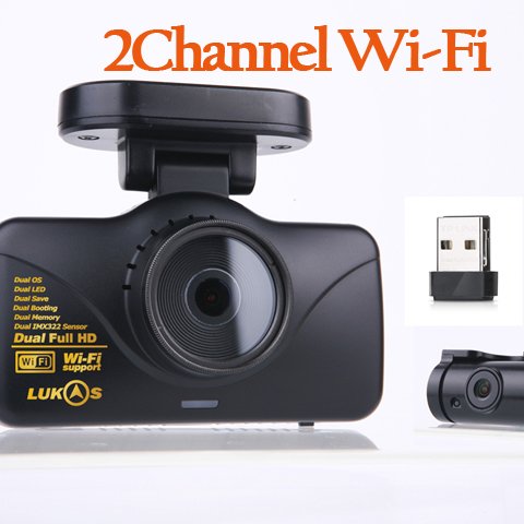 Lukas Lk-7950 WD FHD & FHD Wi-Fi Smart 2ch Dash Cam with GPS (8GB+8GB=16GB) thumbnail