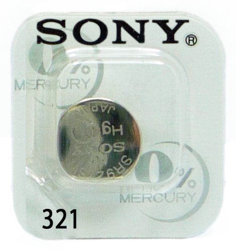 Sony 321 (SR616SW) 1.55v Silver Oxide (0%Hg) Mercury Free Watch Battery - Made in Japan