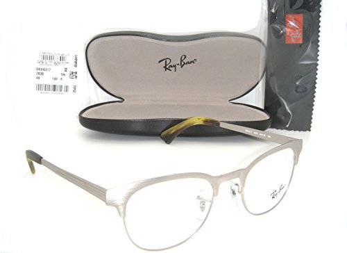 Ray-Ban Clubmaster EYEGLASSES RB 6317 2835 49MM Matte Silver RX READY FRAME