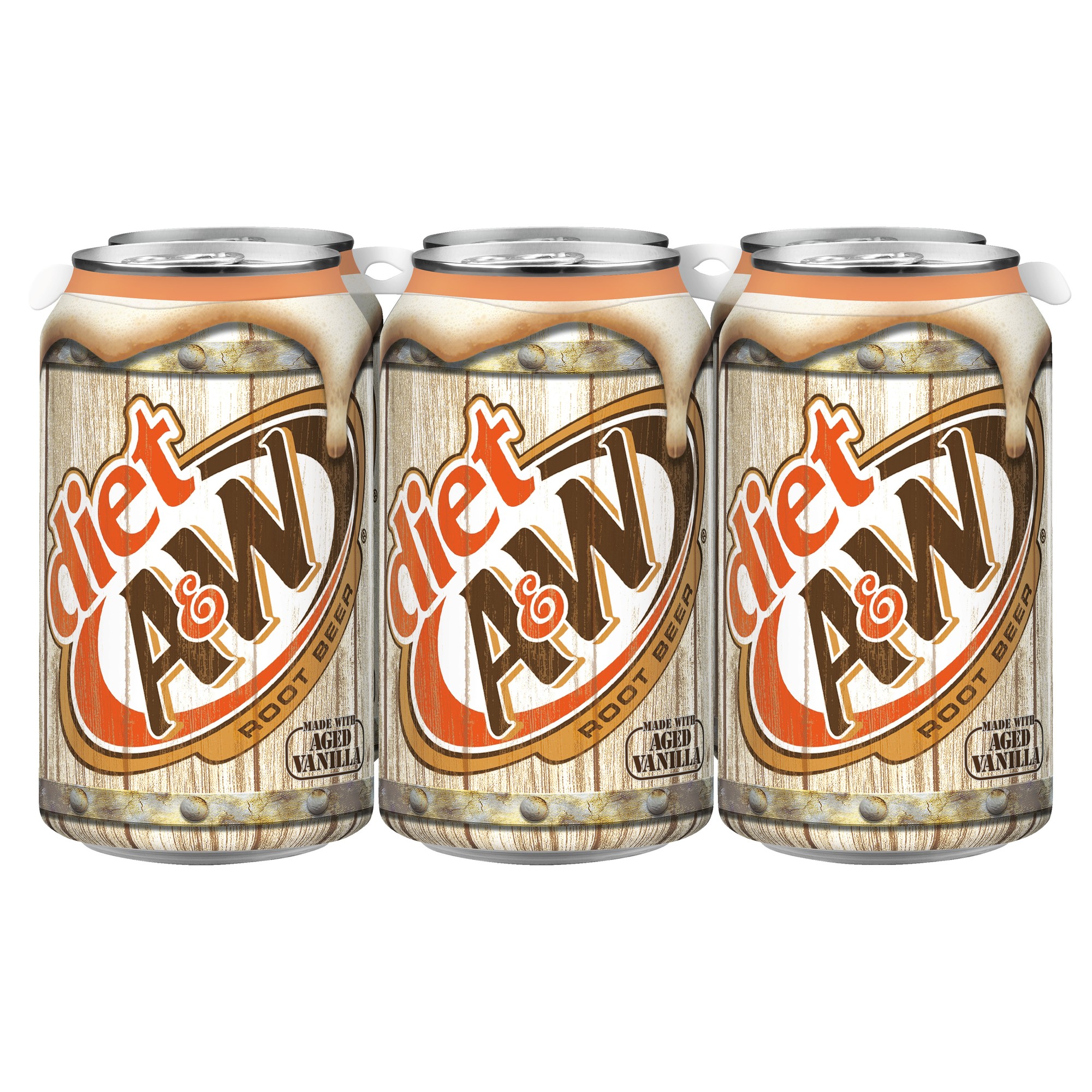Diet a&W Caffeine-Free Root Beer, 12 Fl. Oz., 6 Count