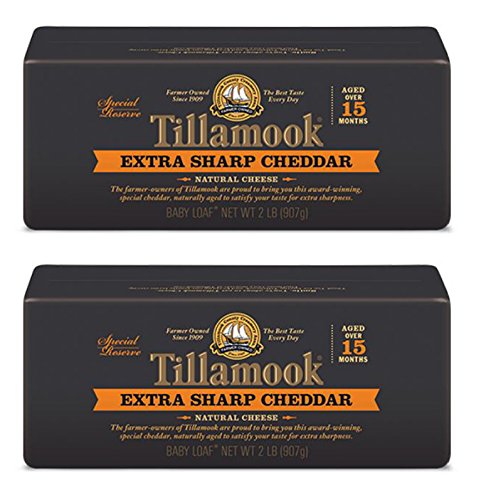 Pack of 2 Tillamook Extra Sharp Cheddar Cheese 2 Lb Baby Loaves Special Reserve