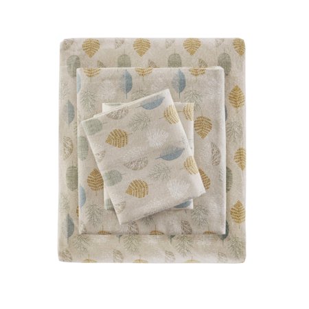 Gracie Mills Cozy Flannel Sheet Set Multi Leaves King - TN20-0255