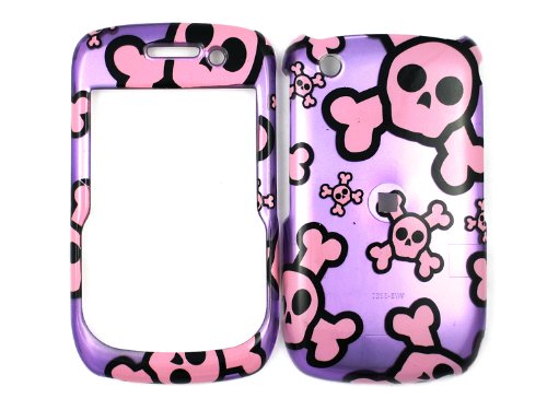 Skull Pink and Purple Case Cover for Blackberry Curve 8520 8530