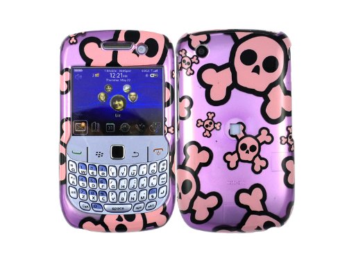 Skull Pink and Purple Case Cover for Blackberry Curve 8520 8530 thumbnail