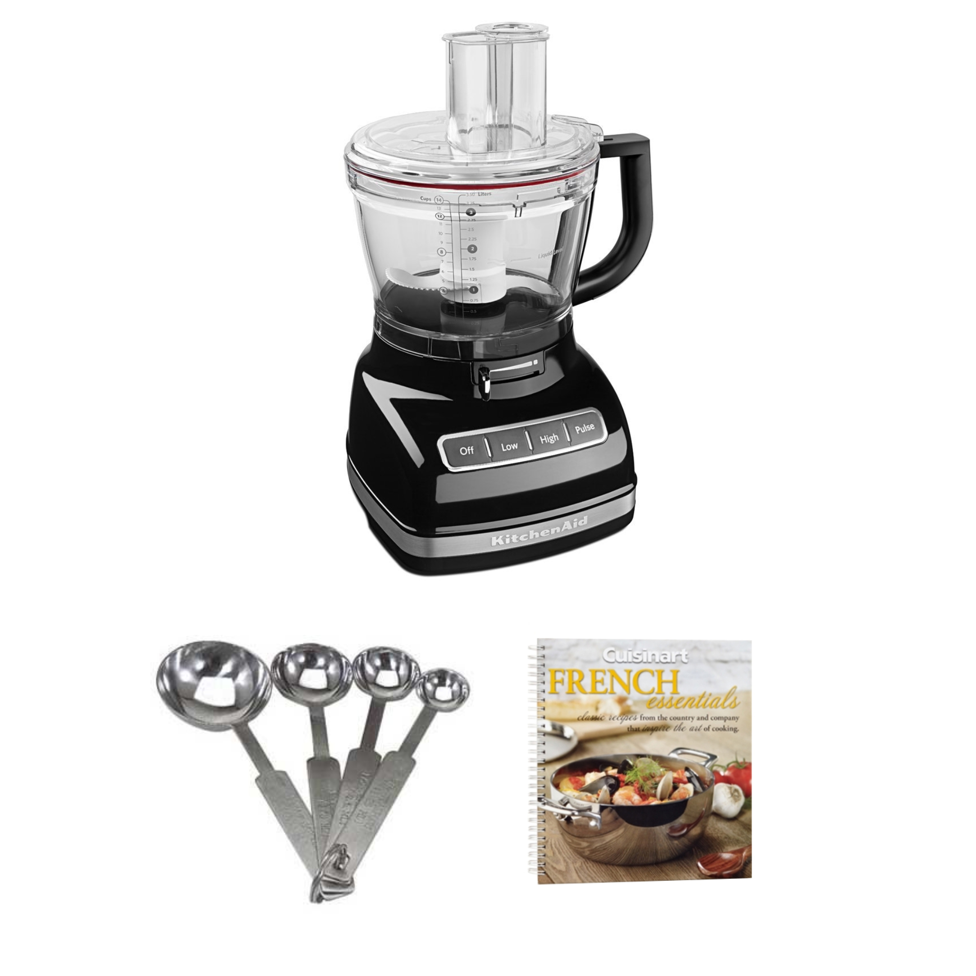 KitchenAid 14-Cup Food Processor + Free Cookbook and Measuring Spoons Set