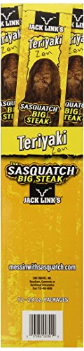 Jack Link's Sasquatch Beef Steak, Teriyaki, 2.4-Ounce (Pack of 12) thumbnail