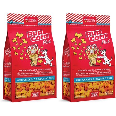 Pupcorn Healthy Dog Treats Cheese Flavor  NET Wt. 16 Oz (2 Pack)