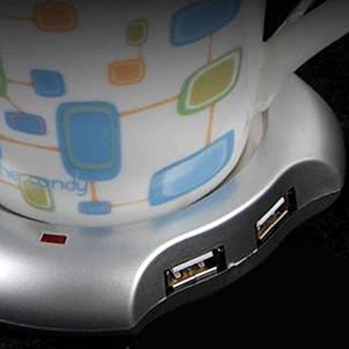 Tenflyer USB Tea Coffee Cup Mug Warmer Heater Pad with 4 Port USB Hub PC Laptop Chocolate thumbnail