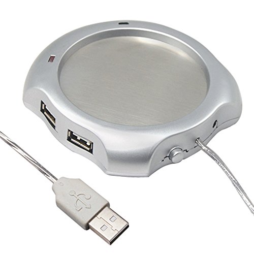 Tenflyer USB Tea Coffee Cup Mug Warmer Heater Pad with 4 Port USB Hub PC Laptop Chocolate thumbnail