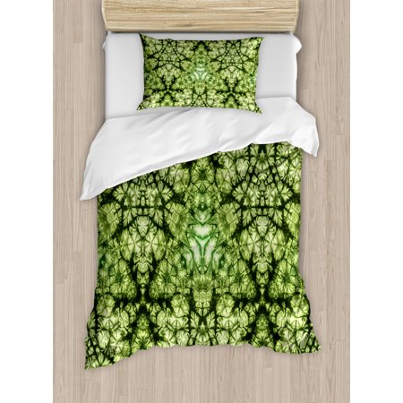 Nature Duvet Cover Set Twin Size  Free Abstract Nature Inspired Mind Bind Folded Color Silhouette Counter Culture Artsy  Decorative 2 Piece Bedding Se