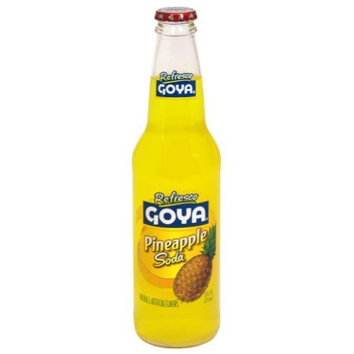 Goya Pineapple Soda, 12 Fl Oz Each - Refresco Goya Pina (6 Bottles)