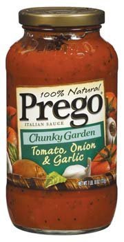 Prego 100% Natural Chunky Garden Tomato, Onion & Garlic Pasta Sauce 24 Oz by Prego