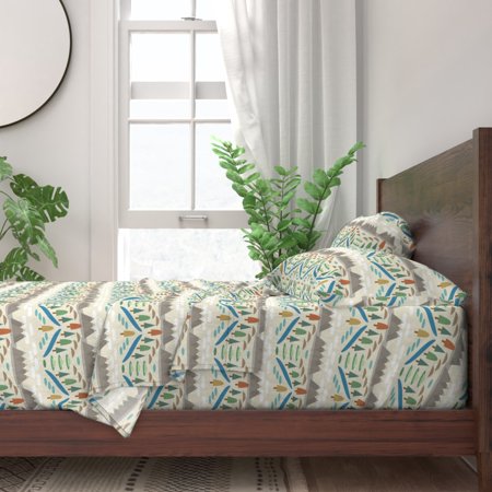 Wilderness Pattern Nature Sweet 100% Cotton Sateen Sheet Set by Spoonflower