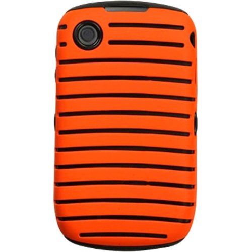 Carrot/Railing Fusion Case Cover for Blackberry 8520 8530 9300 - Carrot Orange/Black Railing