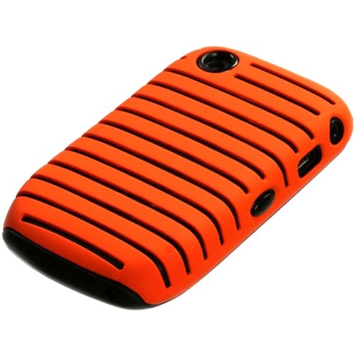 Carrot/Railing Fusion Case Cover for Blackberry 8520 8530 9300 - Carrot Orange/Black Railing thumbnail