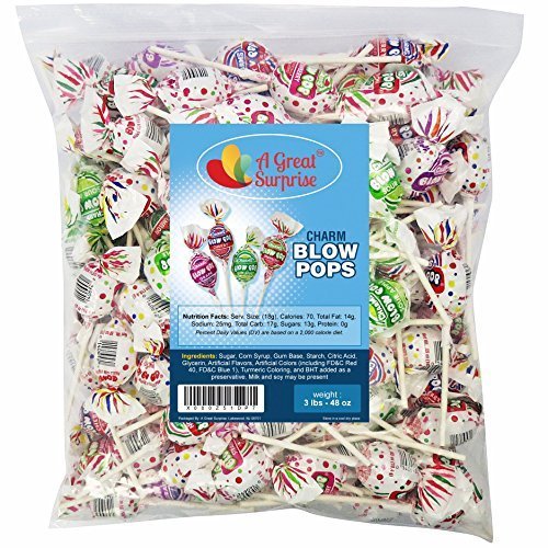 Charms Blow Pops - Assorted Flavors - Bulk Candy - Bubble Gum Filled Pops - 3 POUNDS thumbnail