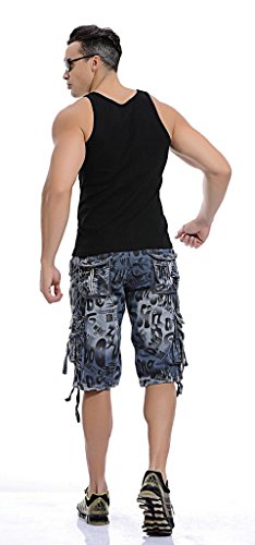 CATERTO Men's Retro Cargo Shorts(Blue,29) thumbnail