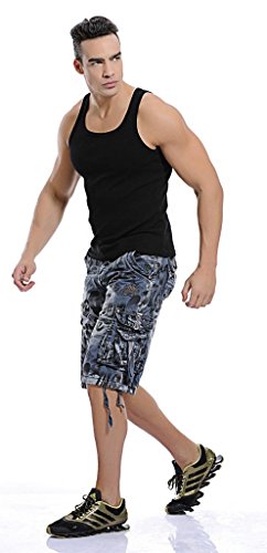 CATERTO Men's Retro Cargo Shorts(Blue,29) thumbnail