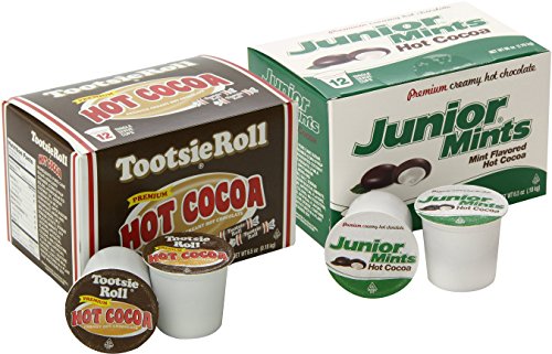 Junior Mint & Tootsie Roll Hot Cocoa for Keurig K-Cup Brewers, 12 Count (Variety Pack of 2 Bundle)