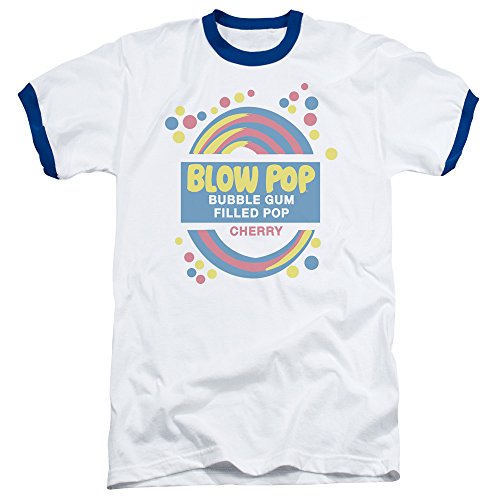 TOOTSIE ROLL/BLOW POP LABEL - ADULT RINGER - WHITE/ROYAL - Small