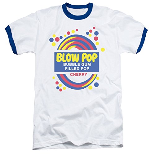 TOOTSIE ROLL/BLOW POP LABEL - Mens RINGER - WHITE/ROYAL - XL